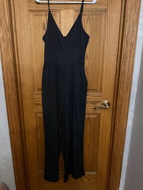 Classic Black Spaghetti-Strap Jumpsuit